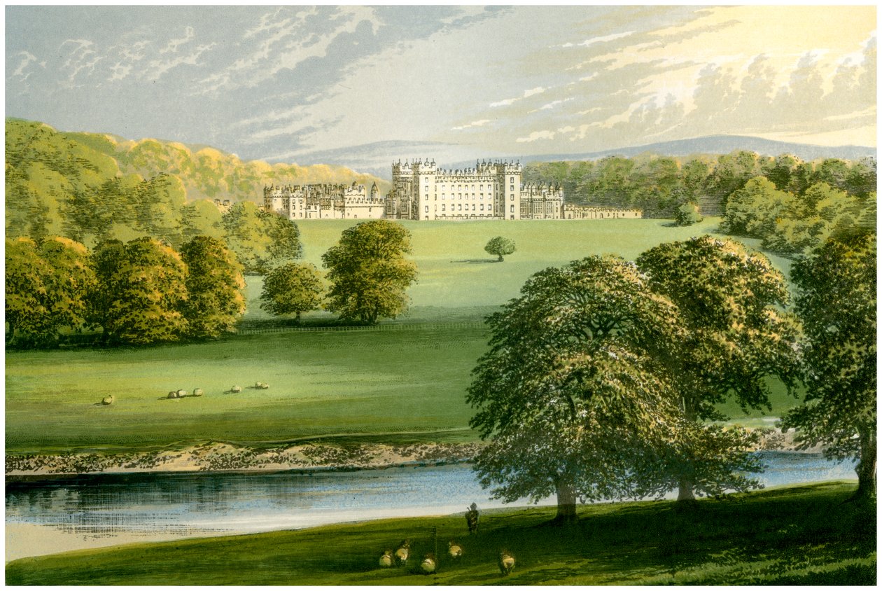 Castelo de pisos, Roxburghshire, Escócia, Duque de Roxburghe, c1880 de Unbekannt