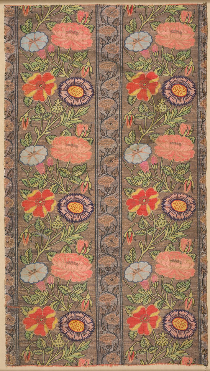 Seda floral listrada sobre fundo dourado, 1600-1650. de Unbekannt