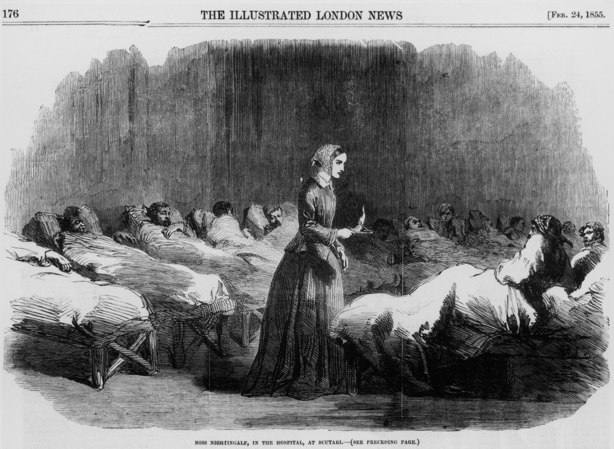 Florence Nightingale, enfermeira inglesa e reformadora de hospitais, 1855 de Unbekannt