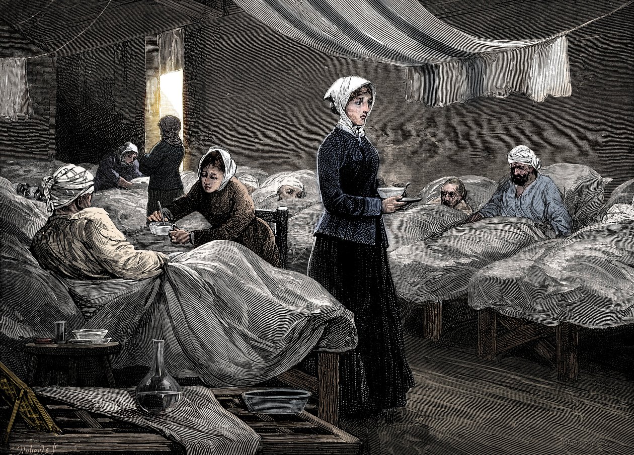 Florence Nightingale no hospital quartel de Scutari, c1880 de Unbekannt