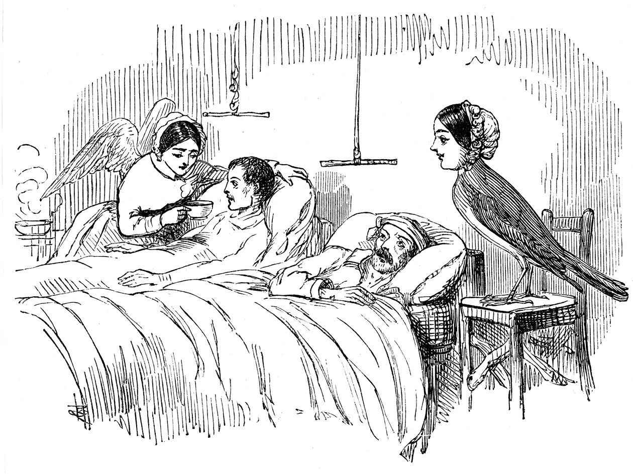 Florence Nightingale assistindo uma enfermeira no trabalho, 1854 de Unbekannt
