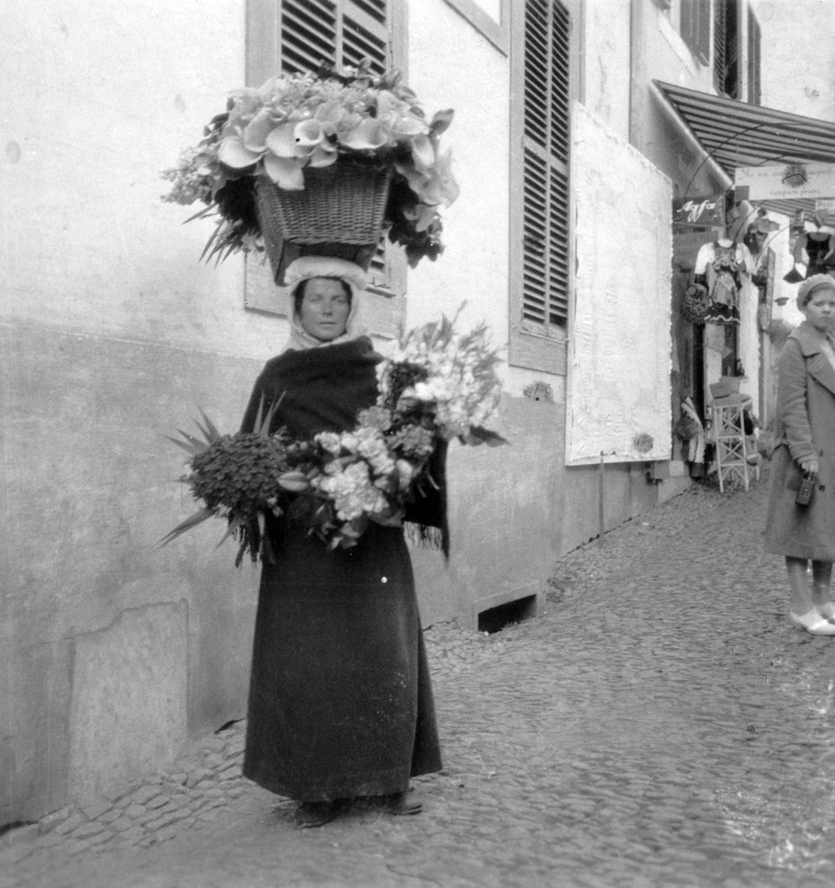 Vendedor de flores, Funchal, Madeira, século XX de Unbekannt