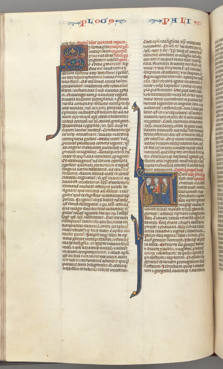Fol. 148v, Crônicas I, historiamos a inicial A, três descendentes de Adão, c. 1275-1300. de Unbekannt