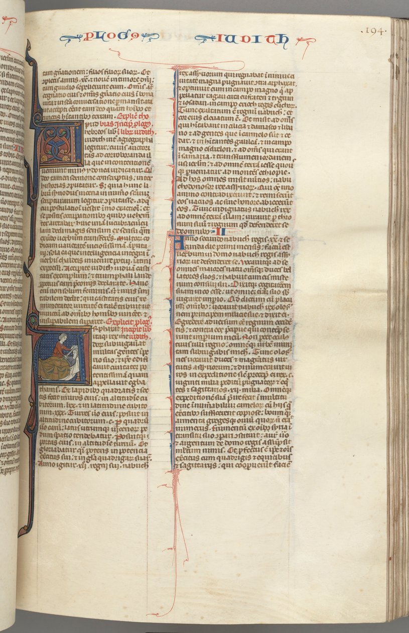Fol. 194r, Judith, historiadora inicial A, Judith decapitando Holofernes, c. 1275-1300. de Unbekannt