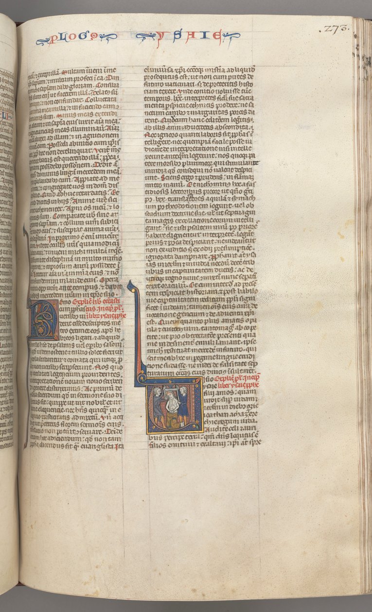 Fol. 273r, Isaías, historiado V inicial, o martírio de Isaías, c. 1275-1300. de Unbekannt