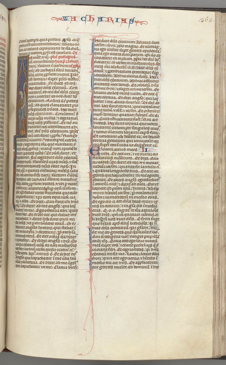 Fol. 365r, Zacarias, historiada inicial I, Zacarias em pé com um pergaminho, c. 1275-1300. de Unbekannt