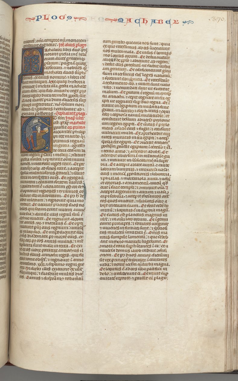 Fol. 370r, Macabeus I, historiado E inicial, Matatias matando o judeu idólatra, c. 1275-1300. de Unbekannt