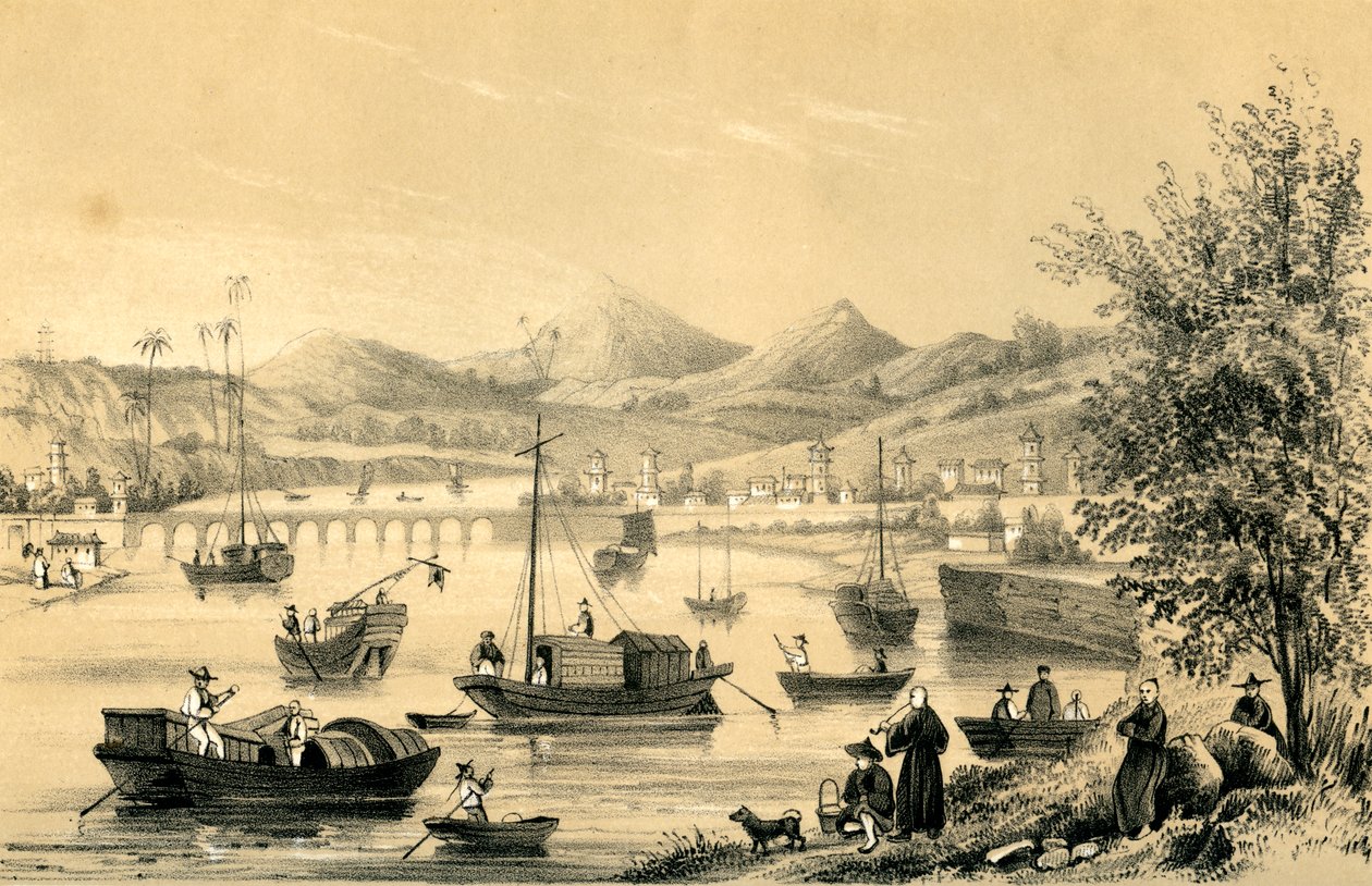 Foo Choo Foo, um dos cinco portos abertos pelo final do tratado ao comércio britânico, 1847 de Unbekannt