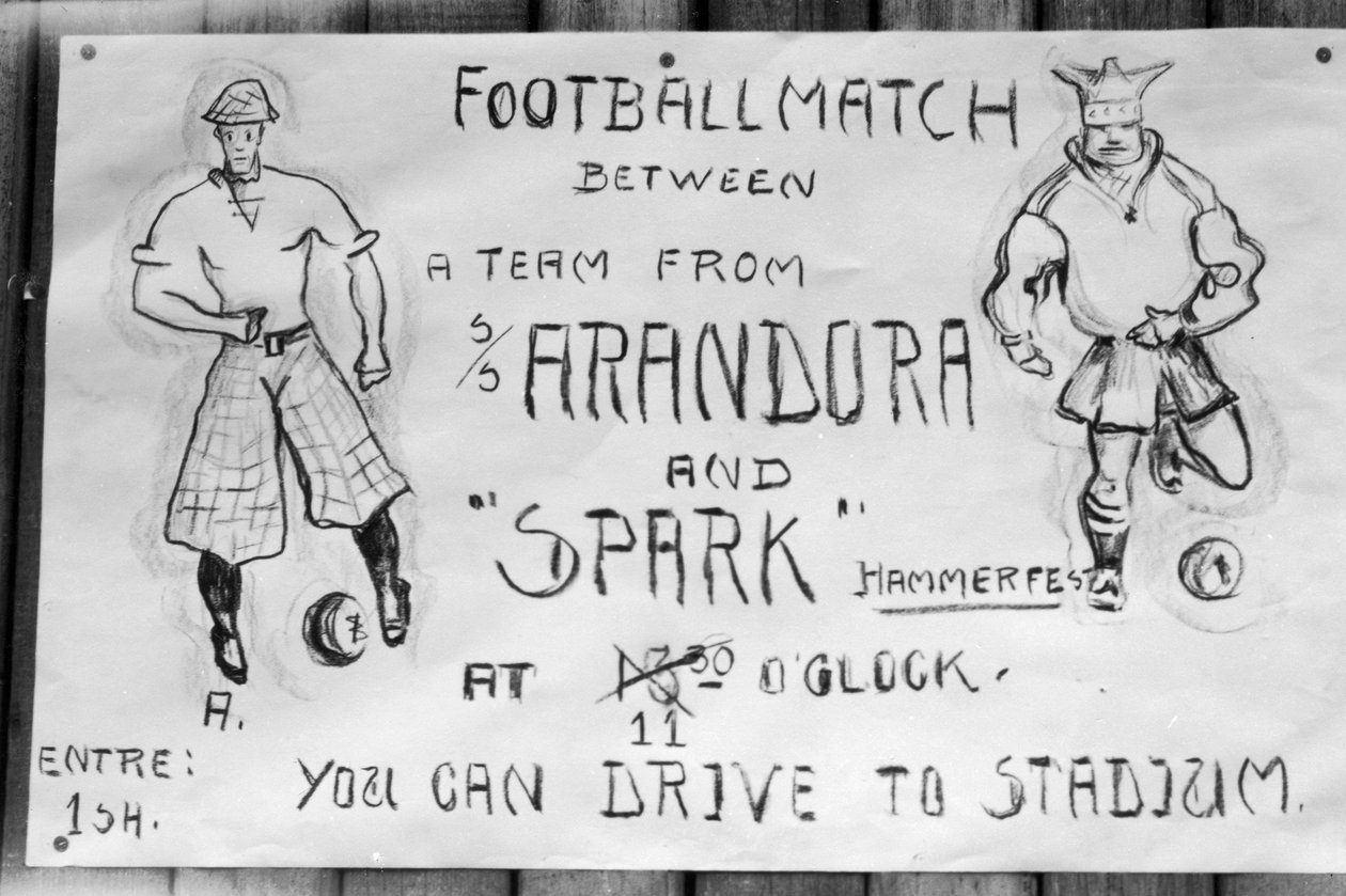 Cartaz da partida de futebol, Hammerfest, norte da Noruega, 1929 de Unbekannt