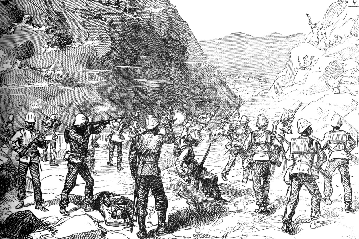 Forrageamento do 67º ataque dos afegãos, 9 de novembro de 1879, c1880 de Unbekannt