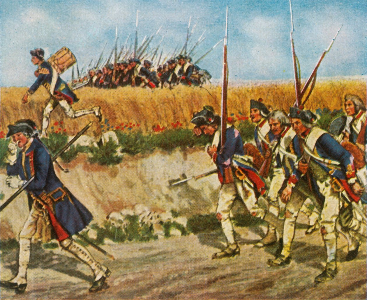 Marcha forçada das tropas de Fredericks de Mähren a Küstrin, 1758, 1936. de Unbekannt