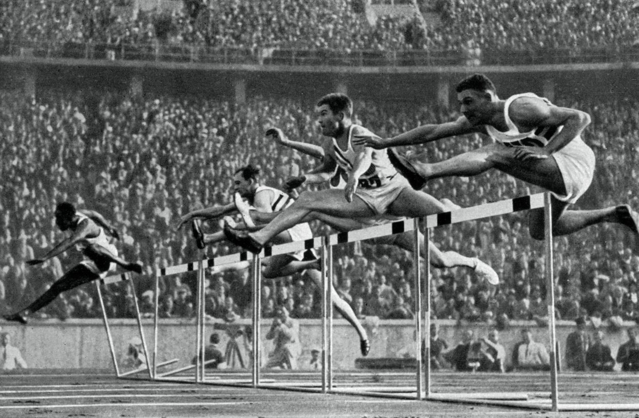 Forrest Towns, campeão olímpico americano nos obstáculos de 110 metros, 1936 de Unbekannt