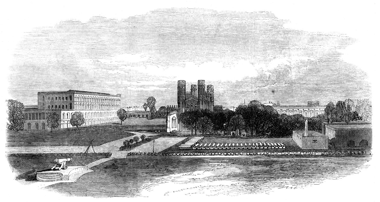 Igreja do forte e quartel sul, Calcutá, Índia, 1870 de Unbekannt