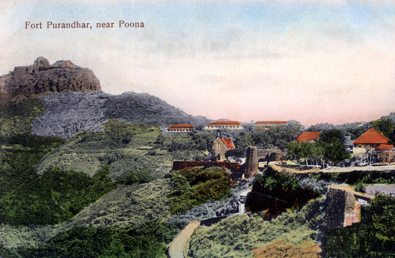 Fort Purandhar, perto de Pune Poona, Índia, início do século XX de Unbekannt