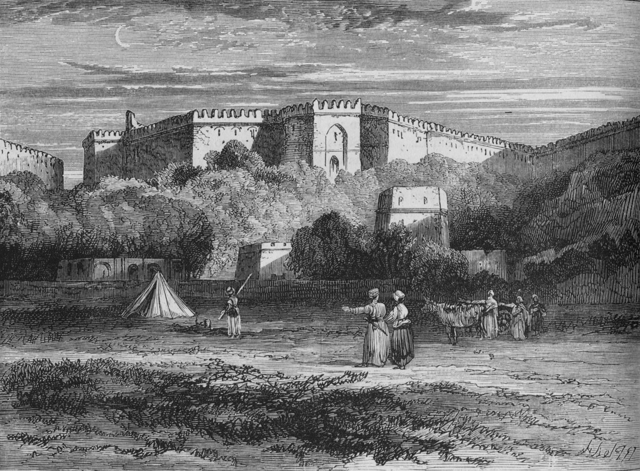 Fort Rhotas, próximo a Chillianwallah, c1880 de Unbekannt