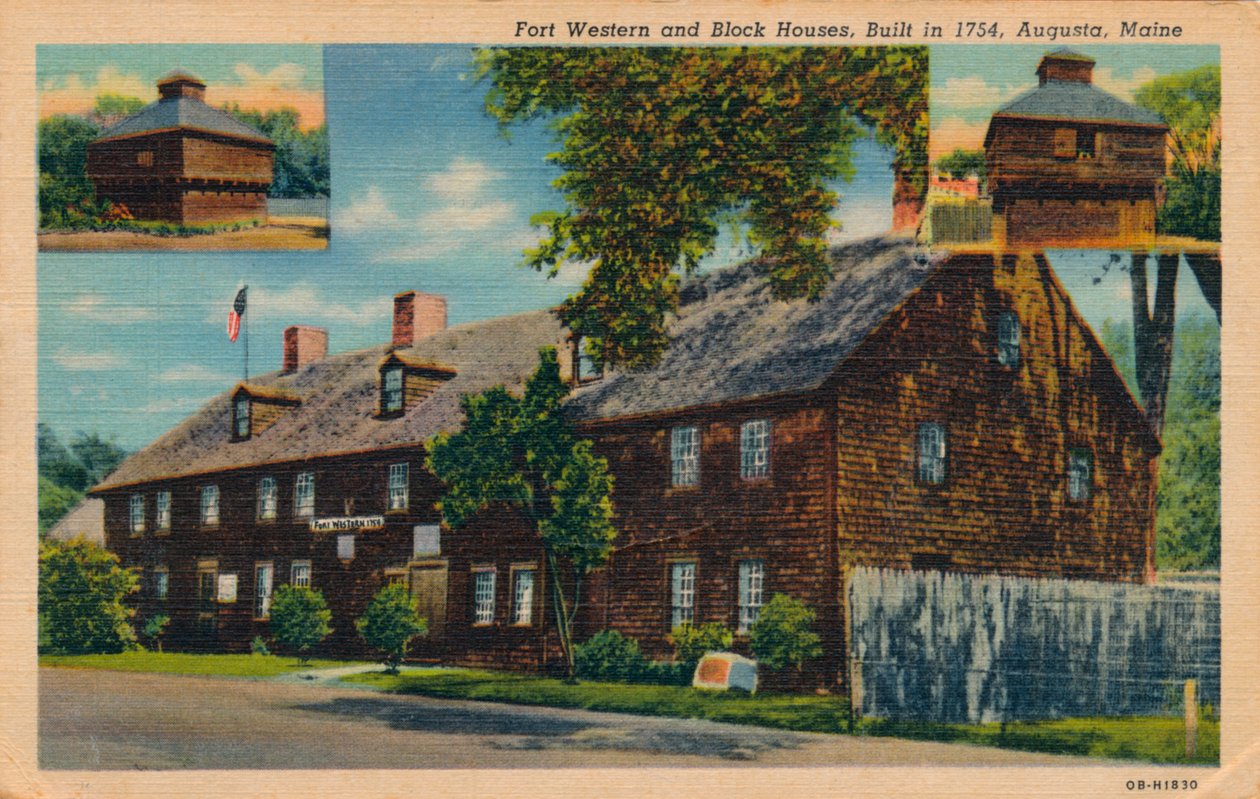 Fort Western e casas de bloco, Augusta, Maine, década de 1920 de Unbekannt