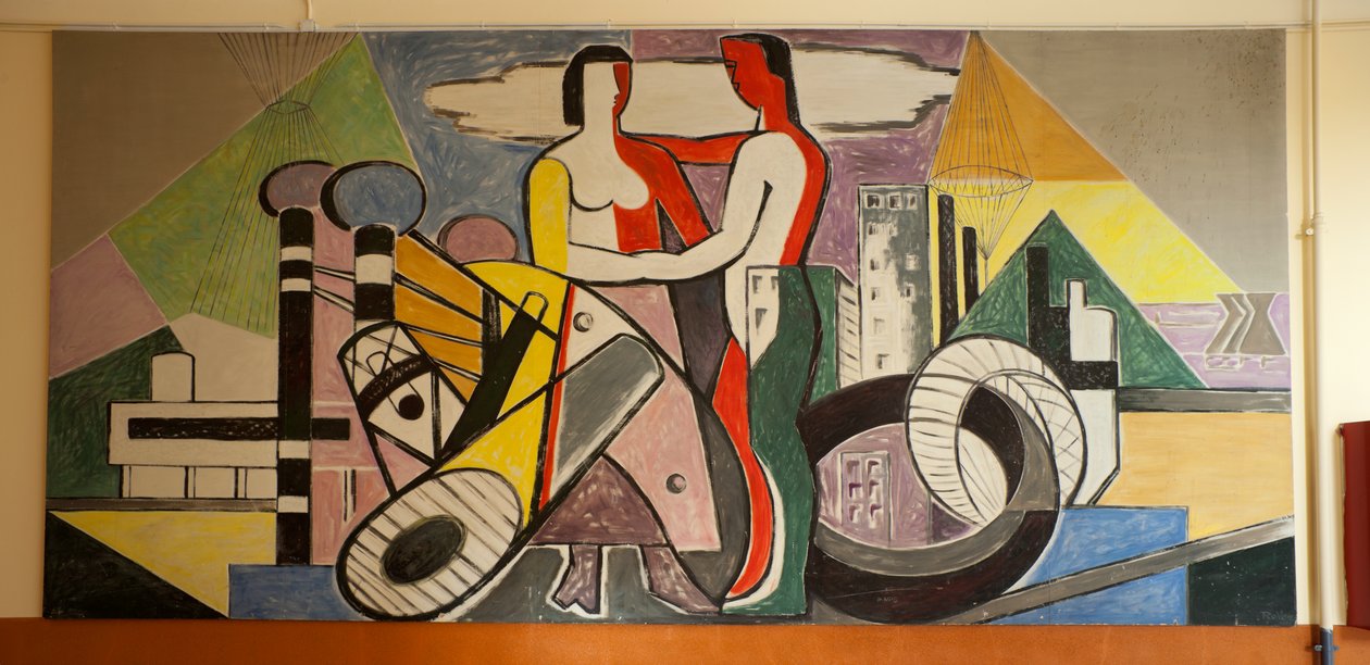 Fortstraat. Complexo escolar ( Royal Atheneum). Interior. Segundo andar. Pintura. M. Aars (?). de Unbekannt