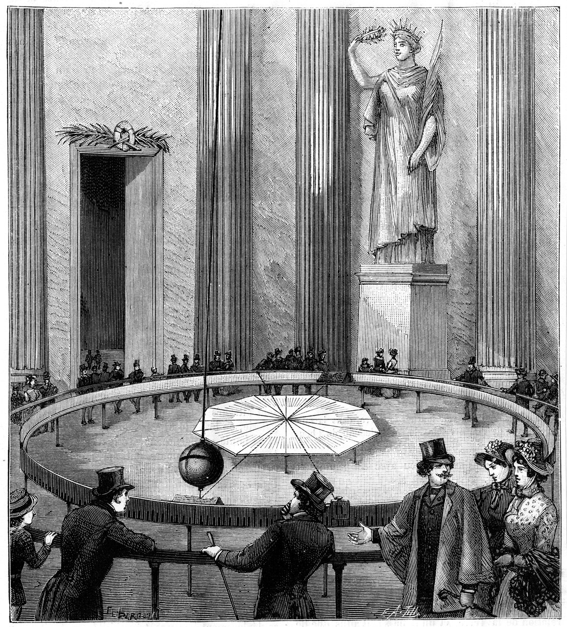 Foucault usando seu pêndulo para demonstrar a rotação da Terra, Paris, 1851 1887 de Unbekannt