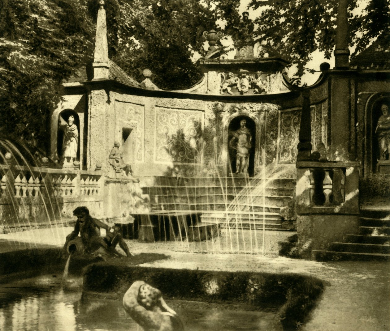 Fontes, Hellbrunn Palace, Salzburgo, Áustria, c1935. de Unbekannt