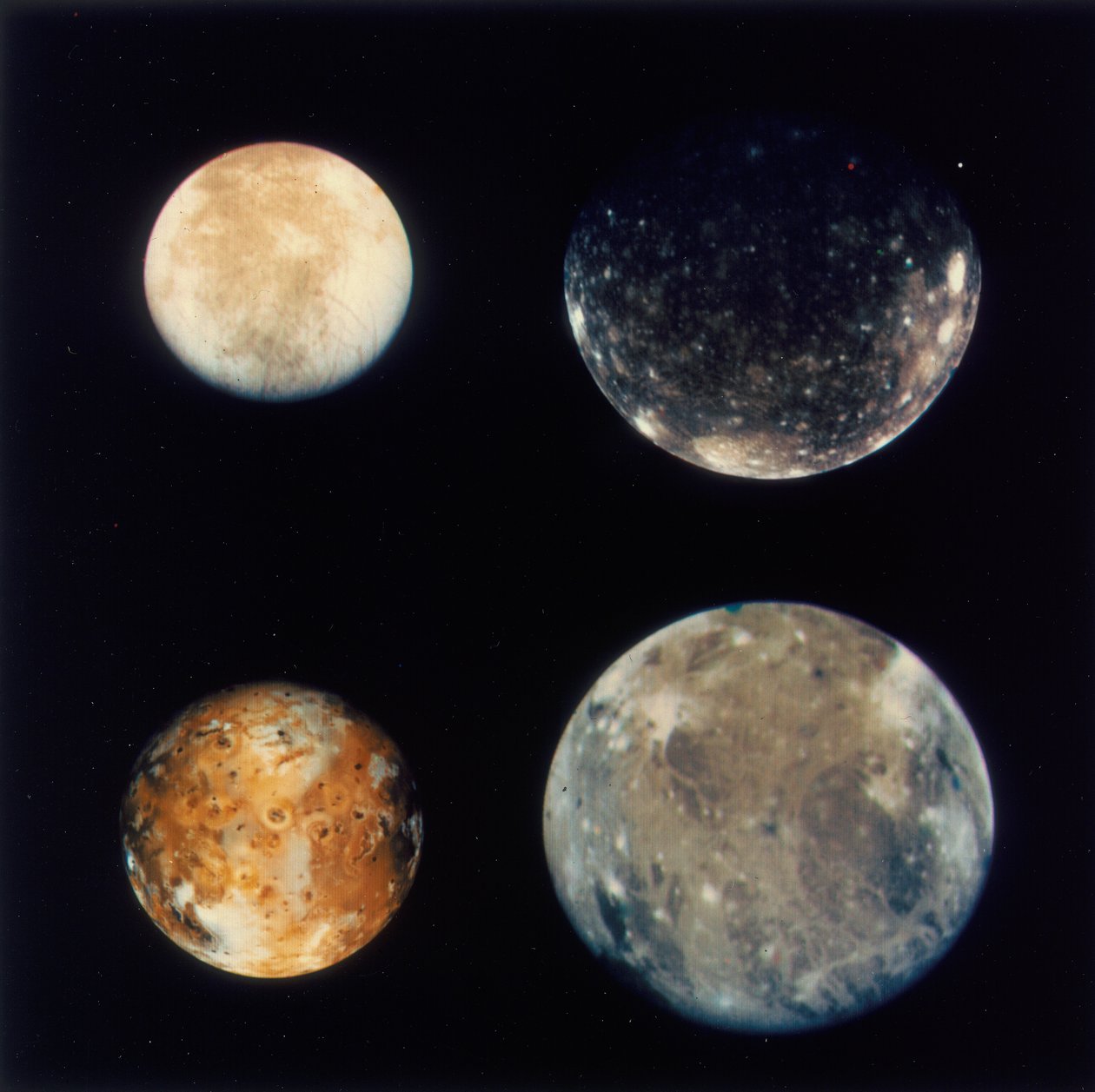 Quatro luas de Júpiter, Io, Europa, Ganimedes e Calisto, 1979 de Unbekannt