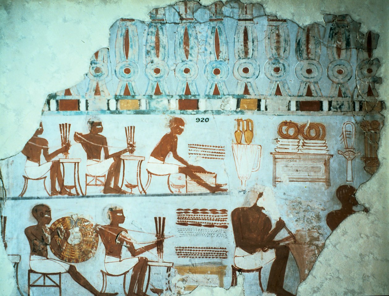 Fragmento de gesso pintado da tumba de Sebekhotep, de Tebas, Egito, 18a dinastia, c1400 aC de Unbekannt