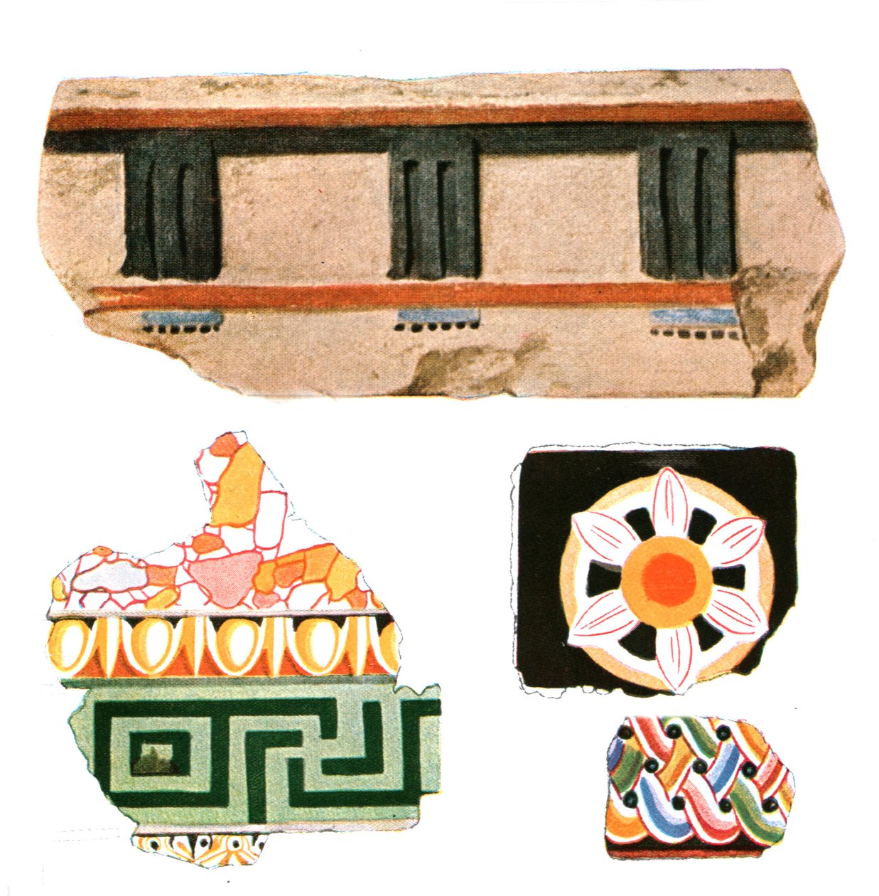 Fragmentos de decoração de Delos, Grécia, 1928. de Unbekannt
