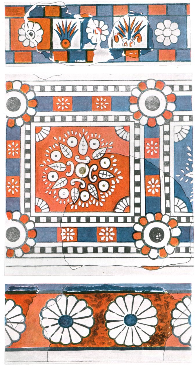 Fragmentos de pinturas murais, palácio de Tukulti-Ninurta I, Kar-Tukulti-Ninurta, Assíria, 1928. de Unbekannt