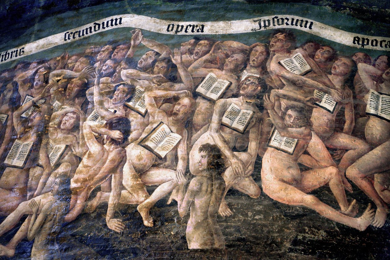 França, Tarn, Albi, Cathedrale Sainte-Cecile, afresco do Juízo Final, - (1474- fim do século XV), a descida ao submundo, detalhe de Unbekannt