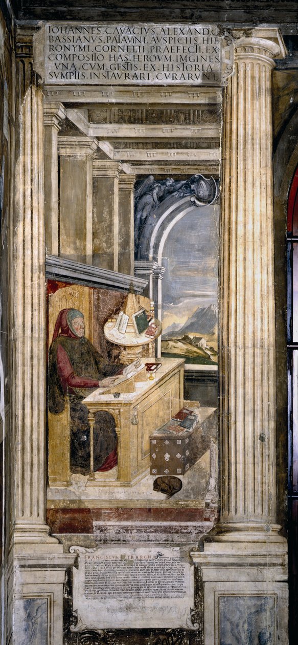 Francesco Petrarca em seu estudo de Unbekannt