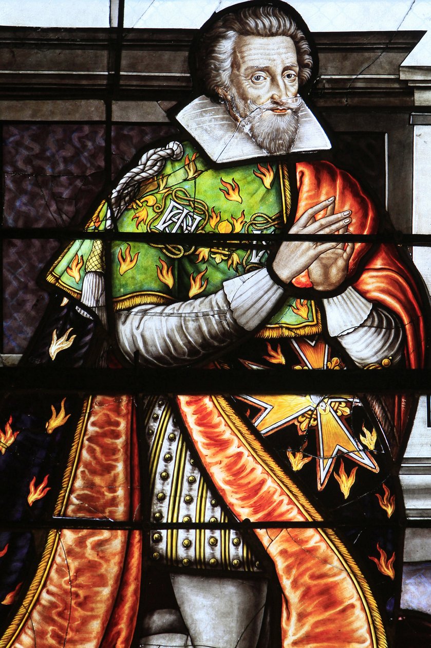 François de la Grange. Detalhe da janela de vidro manchado da Assunção da Virgem, Bourges, França de Unbekannt