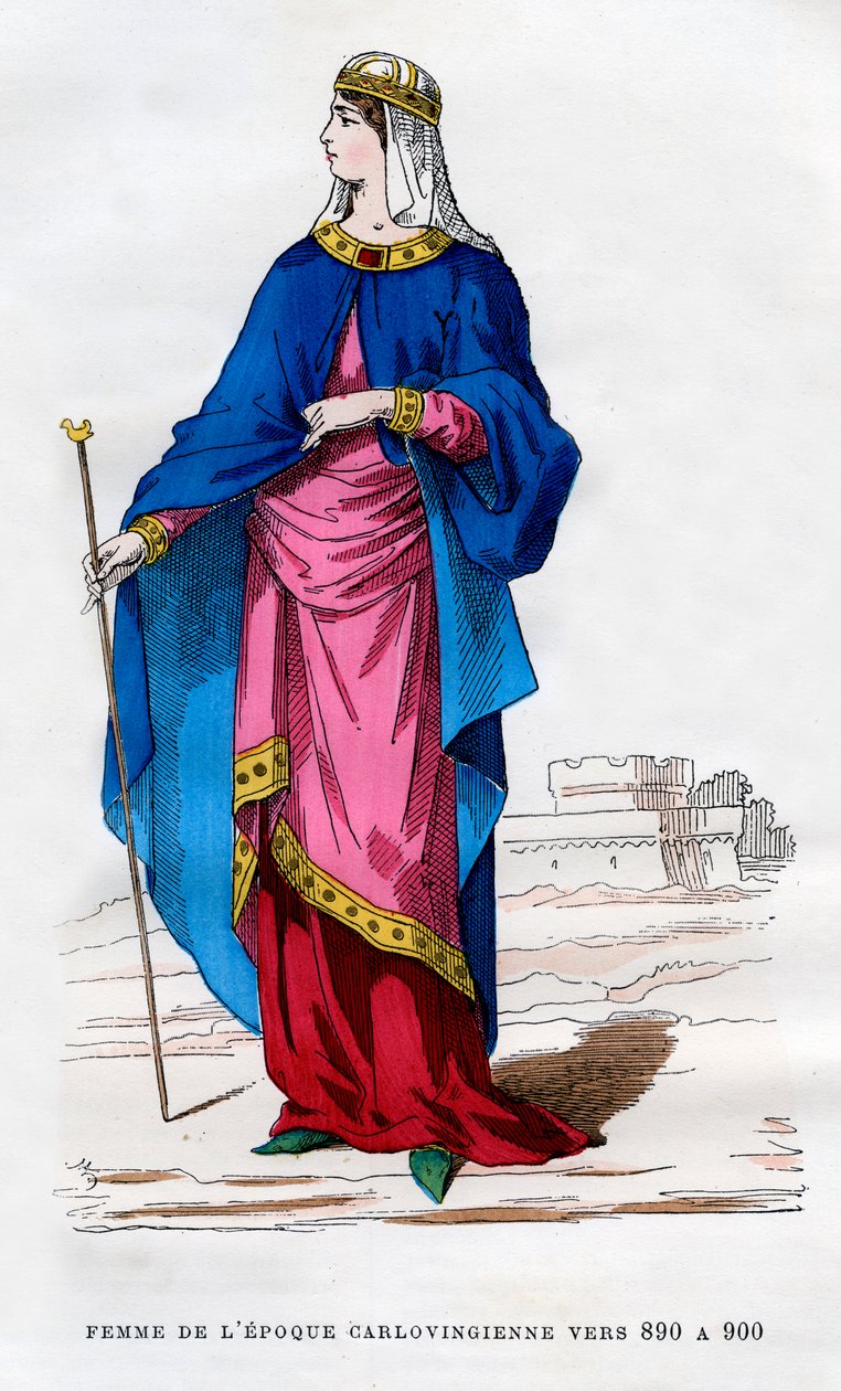 Mulher franca da época dos carolíngios, 890-900 1882-1884 de Unbekannt