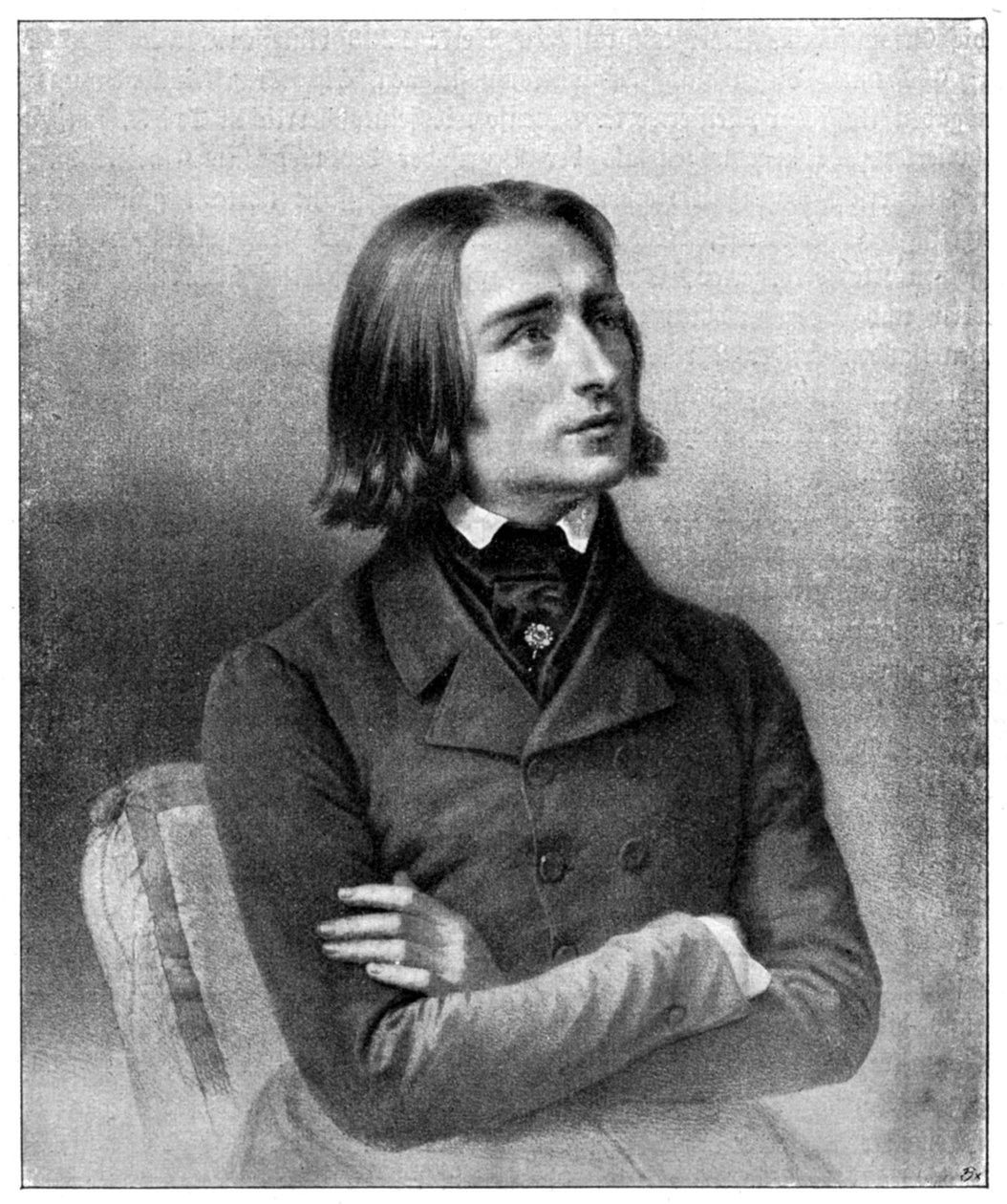 Franz Liszt, pianista e compositor húngaro do virtuoso do século XIX, 1900 de Unbekannt