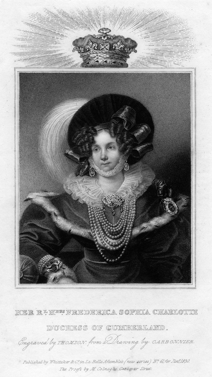 Frederica Sophia Charlotte, Duquesa de Cumberland, 1830 de Unbekannt
