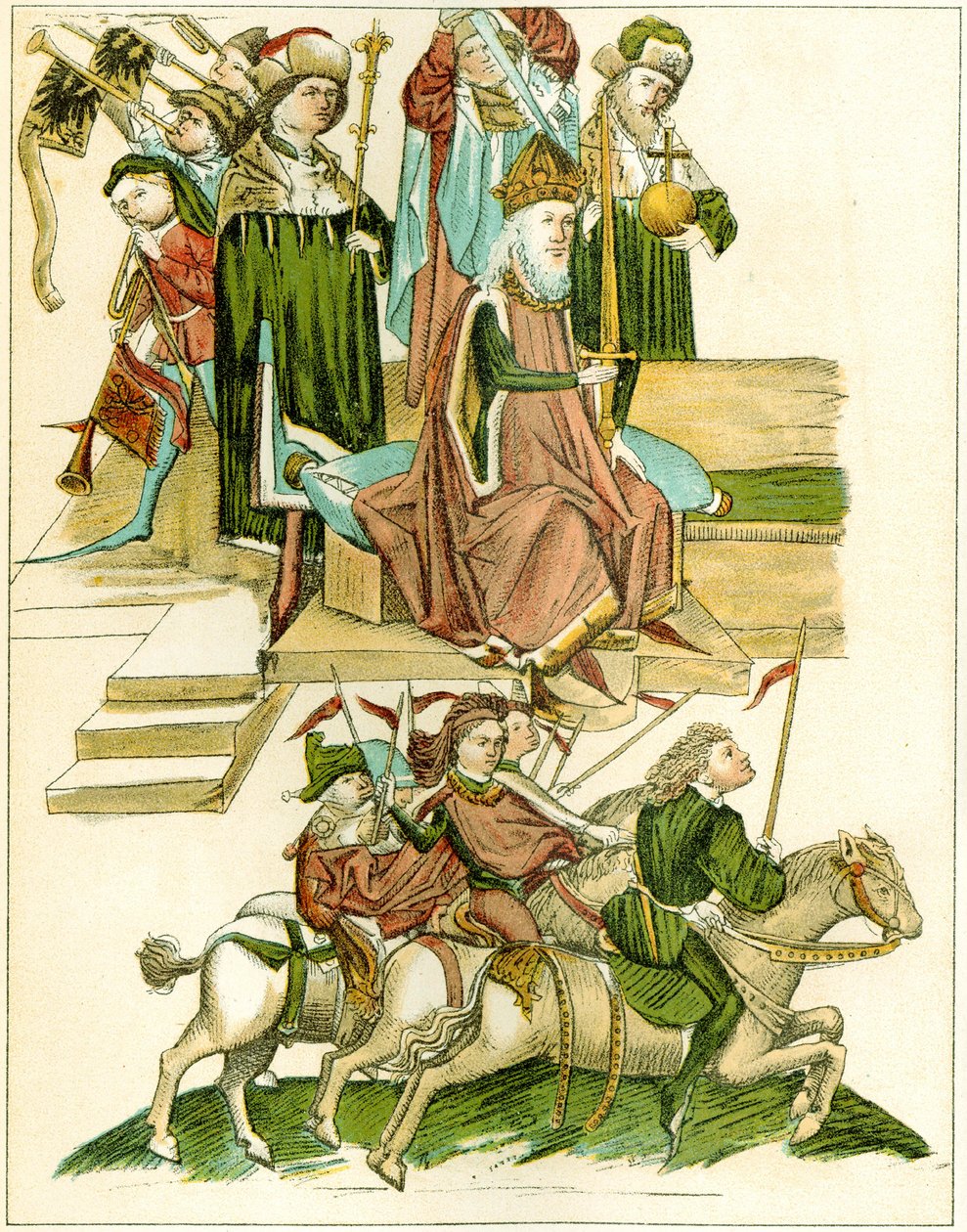 Frederick I recebe uma cópia de uma ilustração de Brandenburg da crônica ilustrada Richentals, c. 1440 de Unbekannt