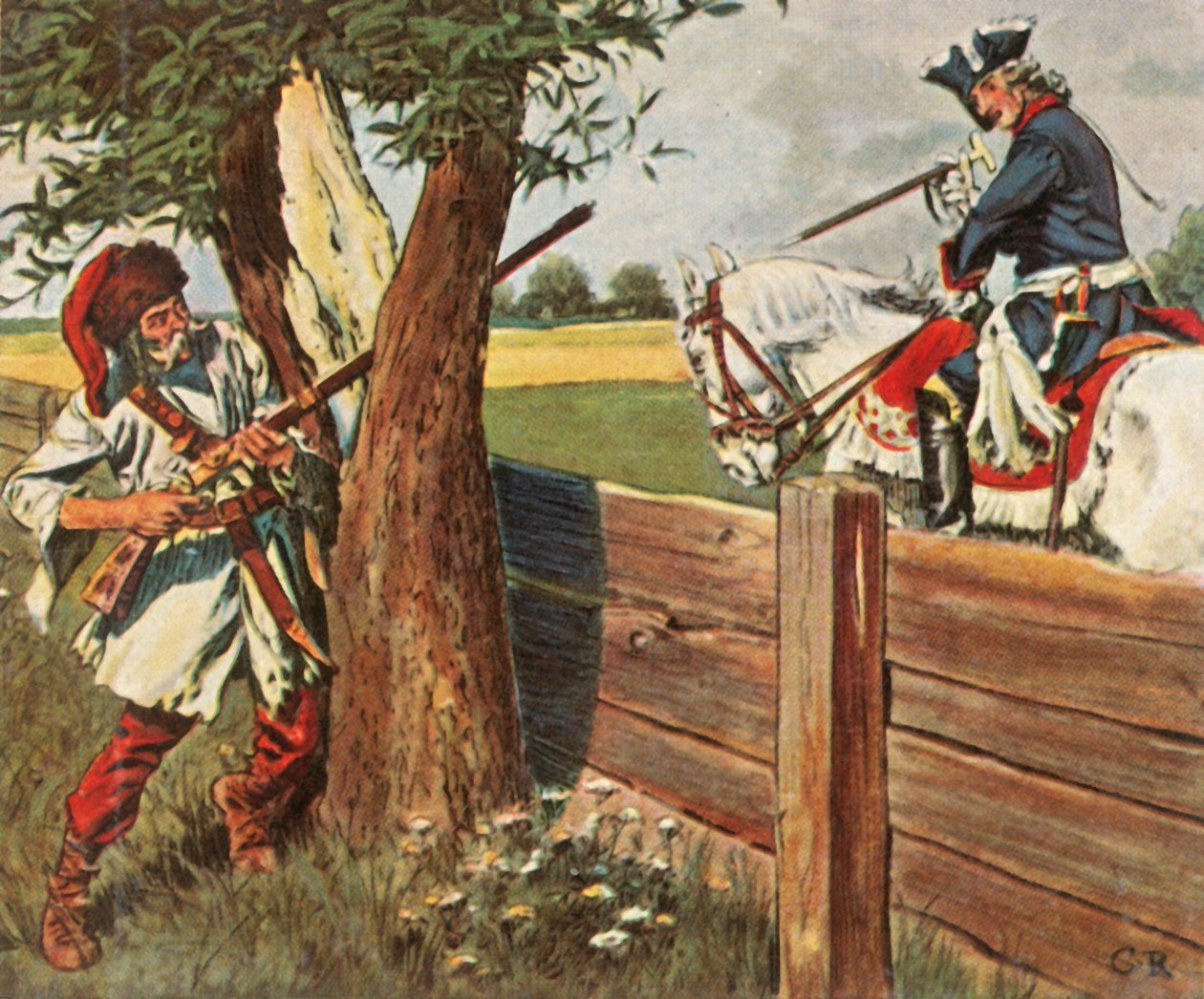 Frederico, o Grande, escapa ao perigo através de pensamentos rápidos, 1758, 1936. de Unbekannt