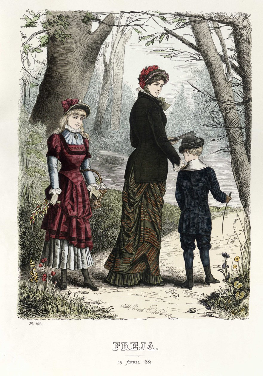 Freja- revista de moda escandinava ilustrada em 1881, ilustração nº 8 de Unbekannt