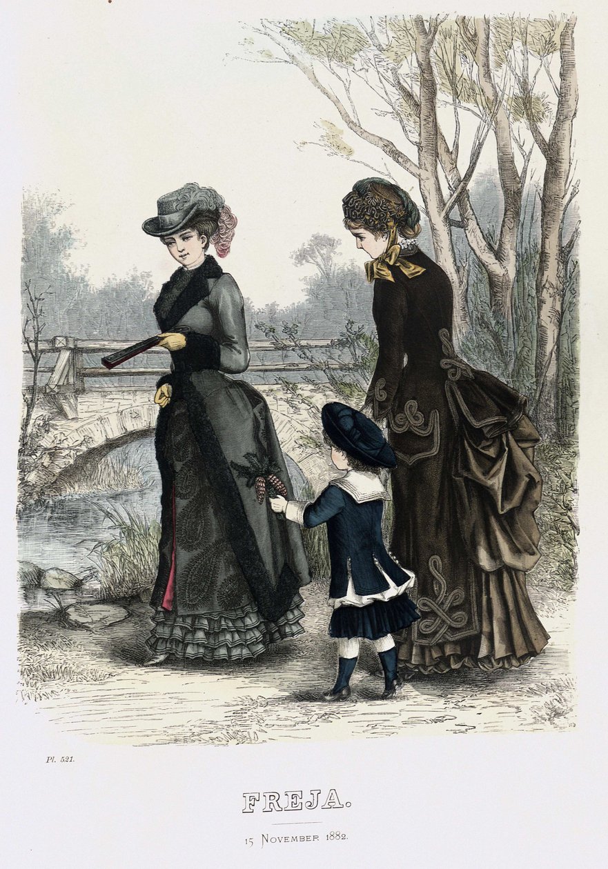 Freja- revista de moda escandinava ilustrada 1882, ilustração nº 21 de Unbekannt