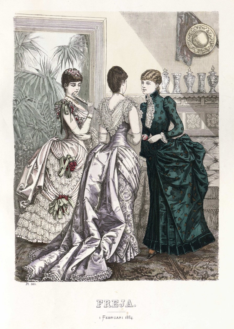 Freja- revista de moda escandinava ilustrada em 1884, ilustração nº 3 de Unbekannt