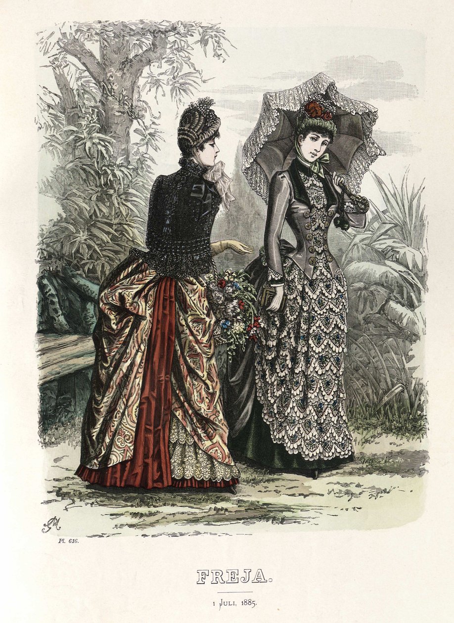 Freja- revista de moda escandinava ilustrada em 1885, ilustração nº 13 de Unbekannt