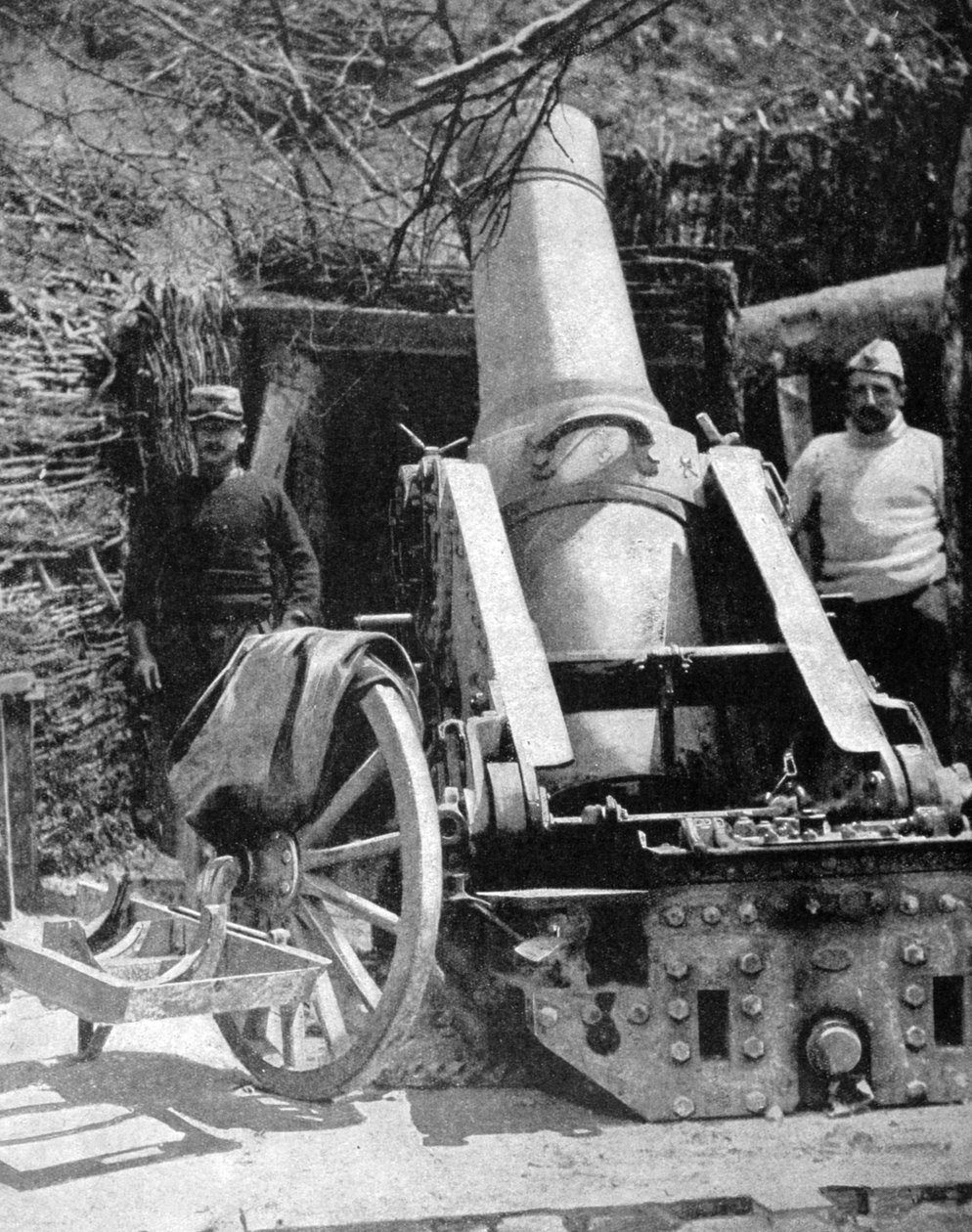 Argamassa de artilharia pesada francesa 270, Artois, França, Primeira Guerra Mundial, 1915 de Unbekannt