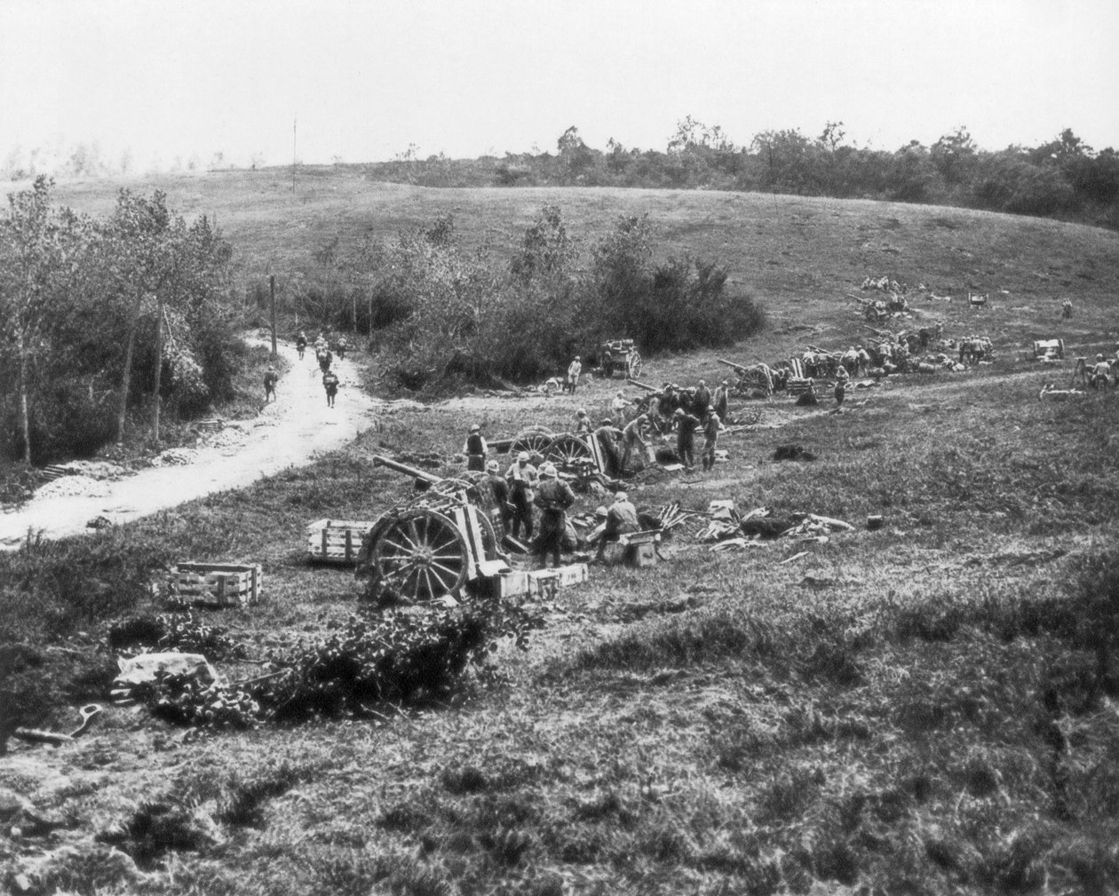 Bateria de artilharia francesa 75, Aisne, França, 18 de julho de 1918 de Unbekannt