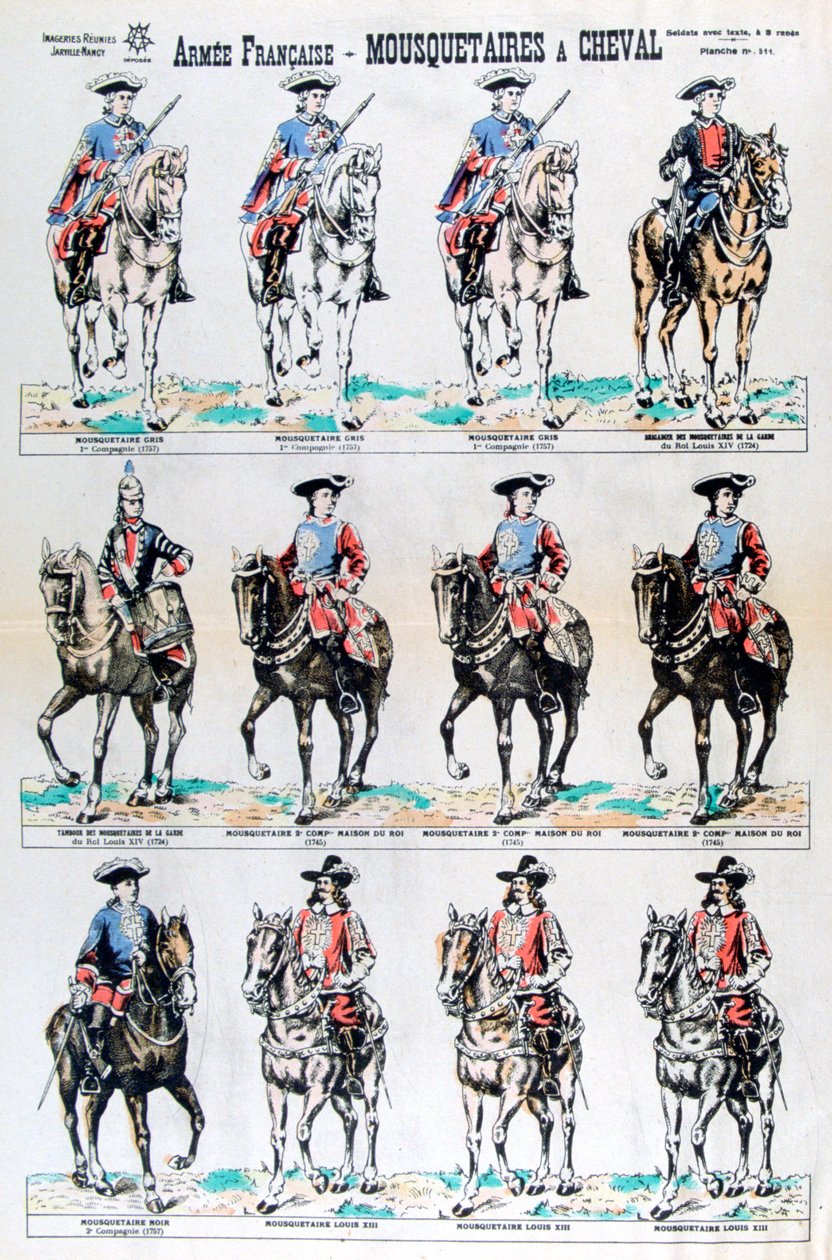 Exército francês, mosqueteiros montados, século XVII, século XIX de Unbekannt