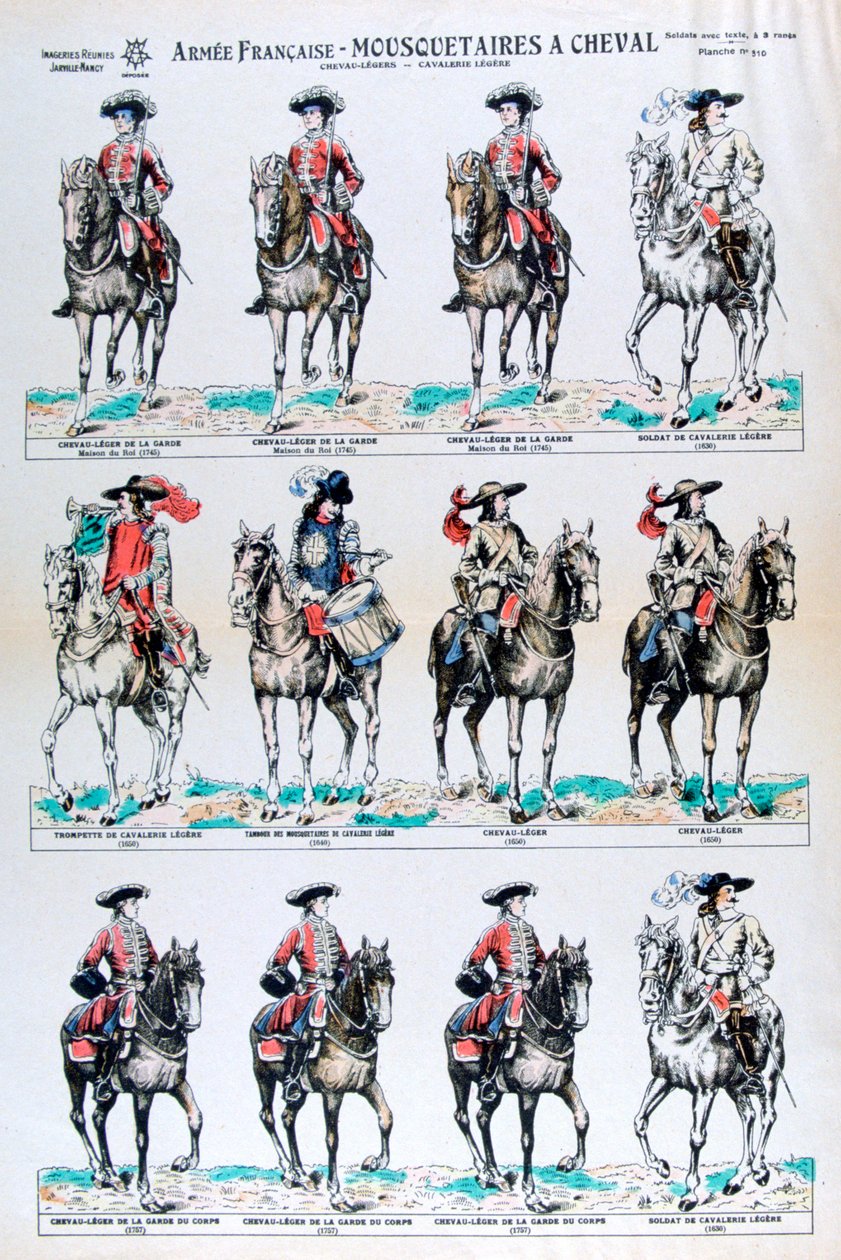 Exército francês, mosqueteiros montados, século 18 século 19 de Unbekannt