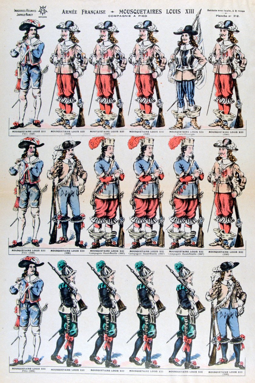 Exército francês, mosqueteiros de Luís XIII, século XVII, século XIX de Unbekannt