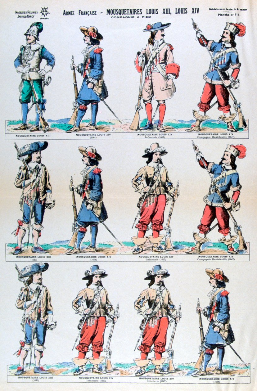 Exército francês, mosqueteiros de Luís XIII e Luís XIV, século XVII, século XIX de Unbekannt