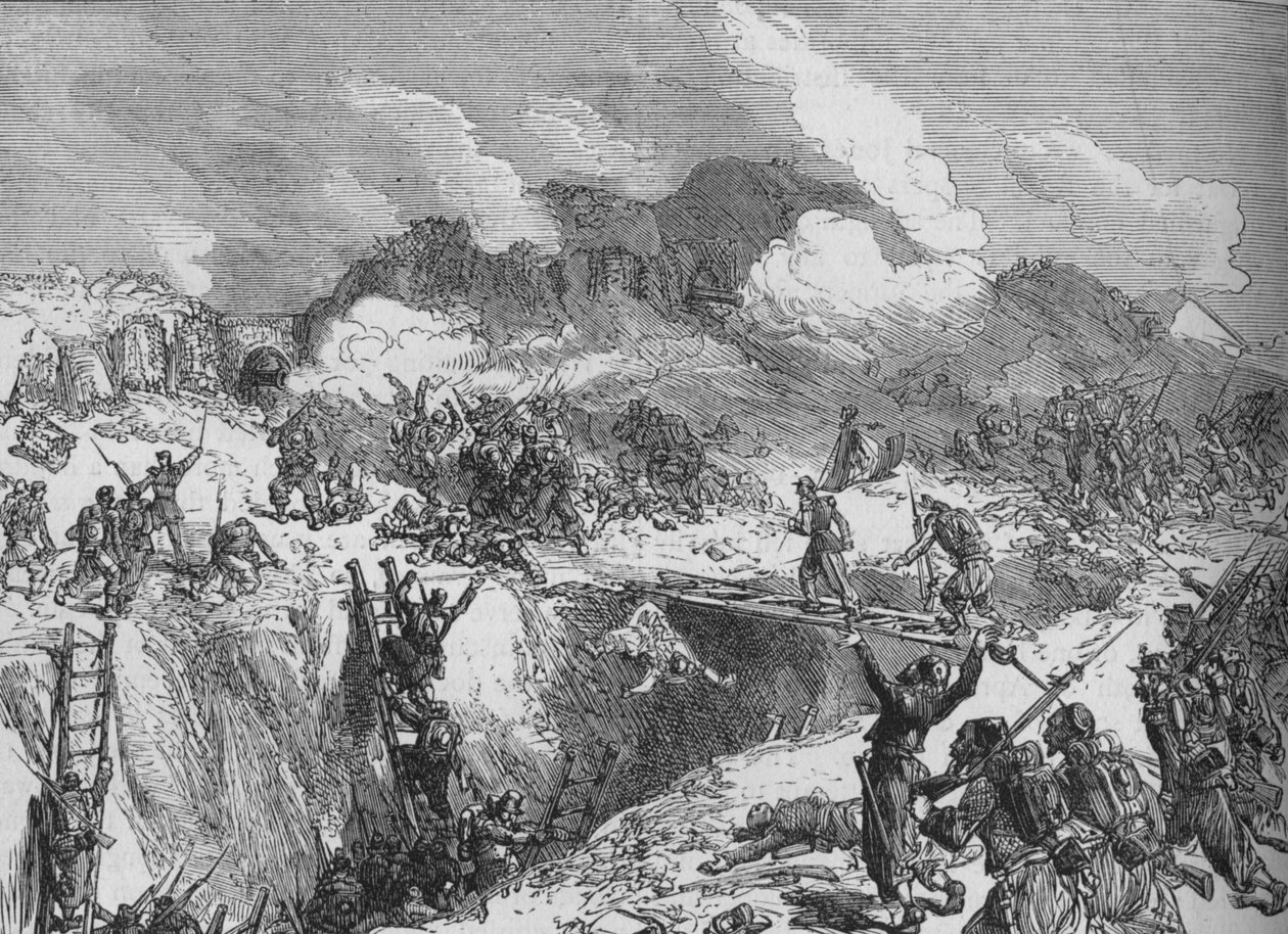 Ataque francês ao Malakhoff, c1880 de Unbekannt