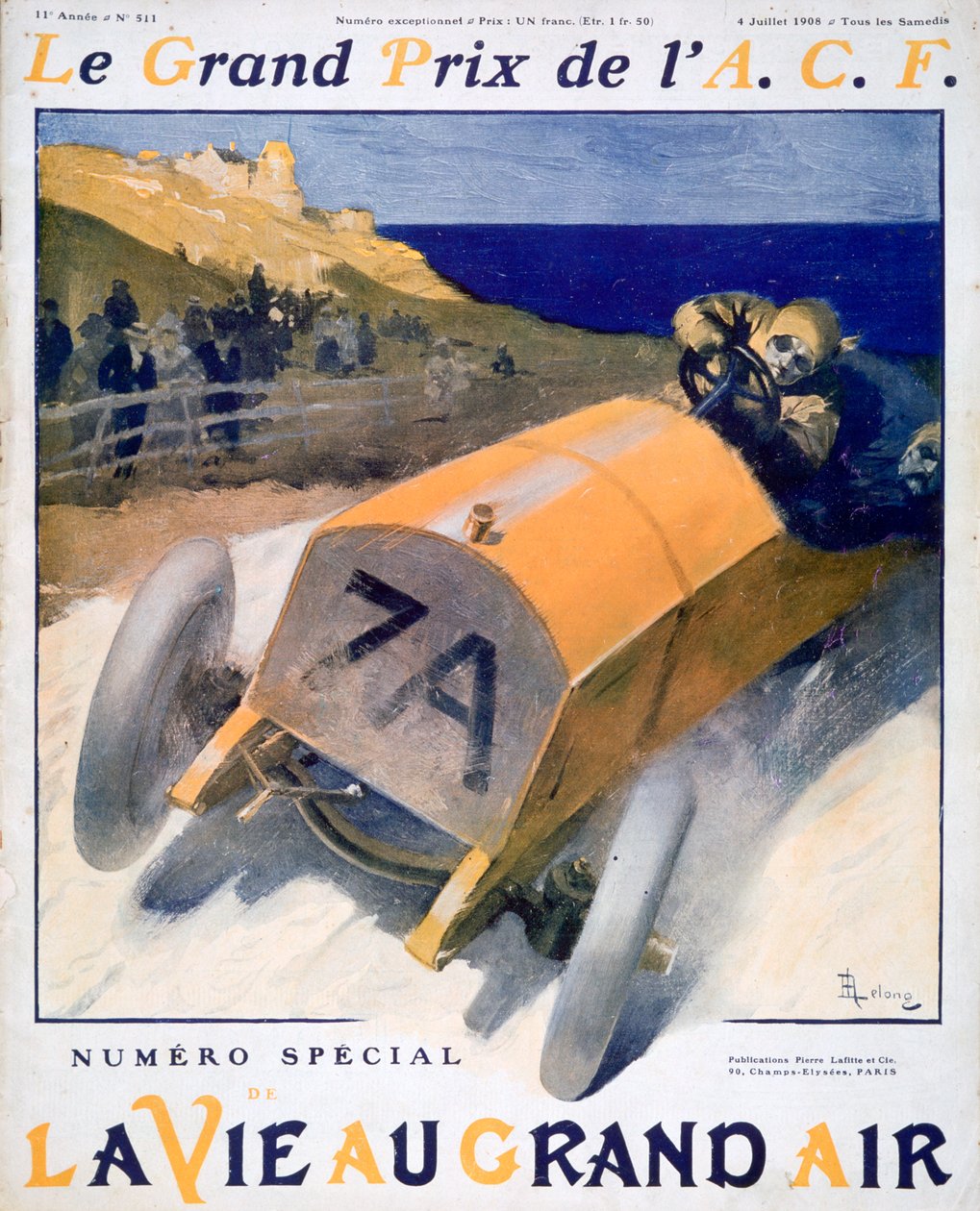 Grande Prêmio da França, capa da revista La Vie au Grand Air, 1908 de Unbekannt
