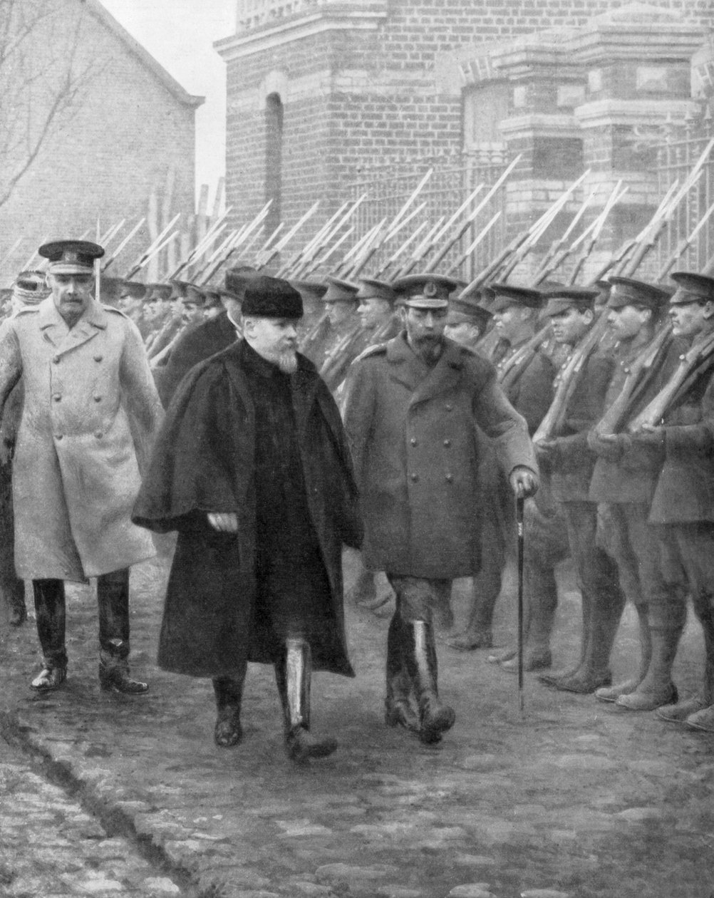 Presidente francês Raymond Poincaré e rei George V, dezembro de 1914. de Unbekannt