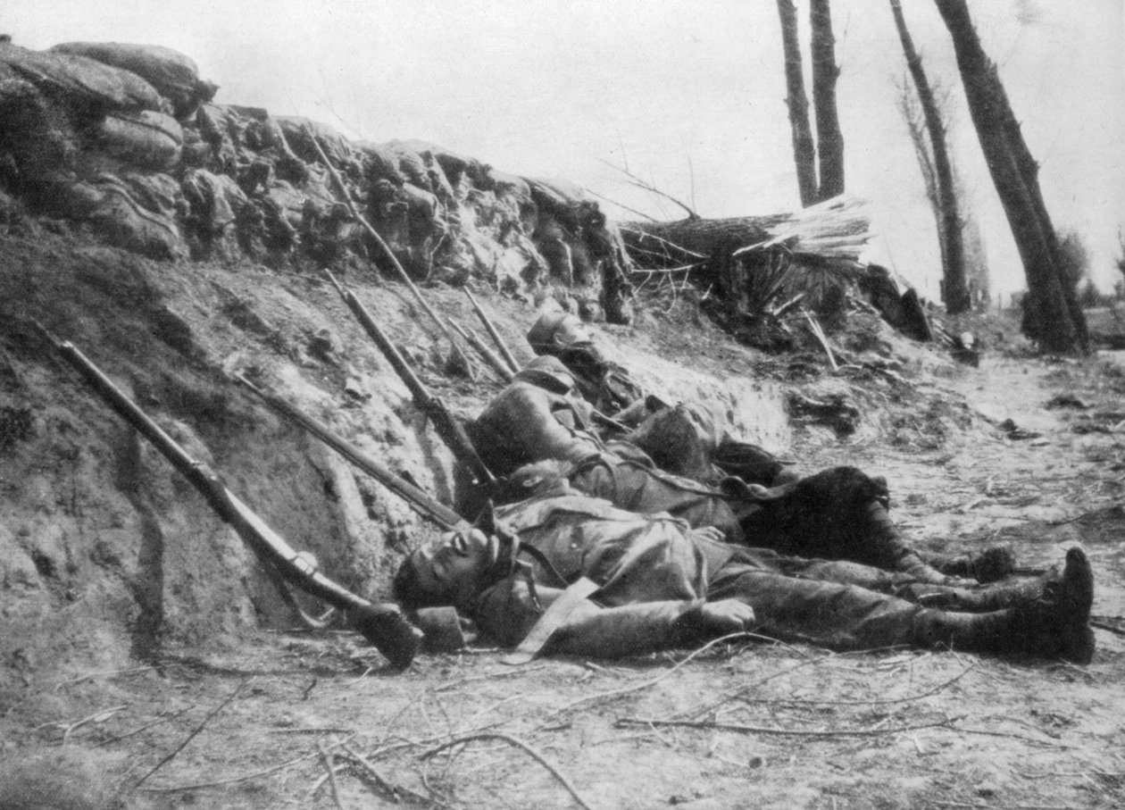 Infantaria francesa Zouave morta por gás, Segunda Batalha de Ypres, Bélgica, 22 de abril de 1915, 1929 de Unbekannt