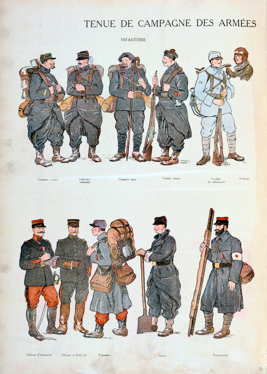 Uniformes do exército francês, Primeira Guerra Mundial, 1914 de Unbekannt